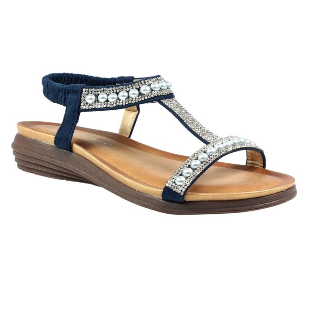 Lunar Womens/Ladies Tancy Pearl Sandals / Blue